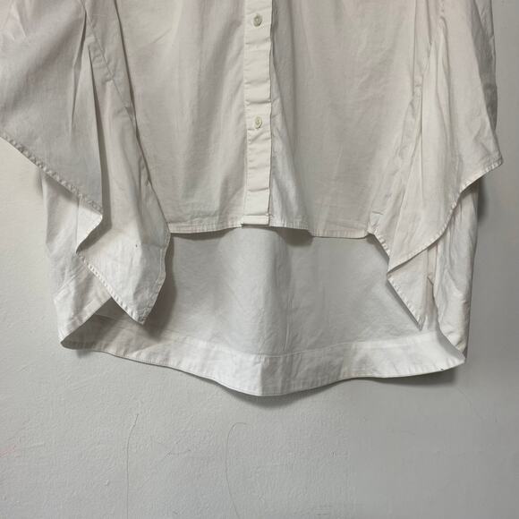 Peter Som White SZ 12 Sleeveless Draped Collard Top Quiet Luxury Minimalist Euro - Picture 5 of 9